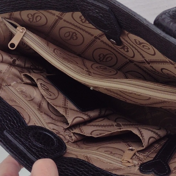 Brighton Natural Basket-Weave & Croc Embossed Leather Trim Features Tote Satchel - Picture 12 of 13